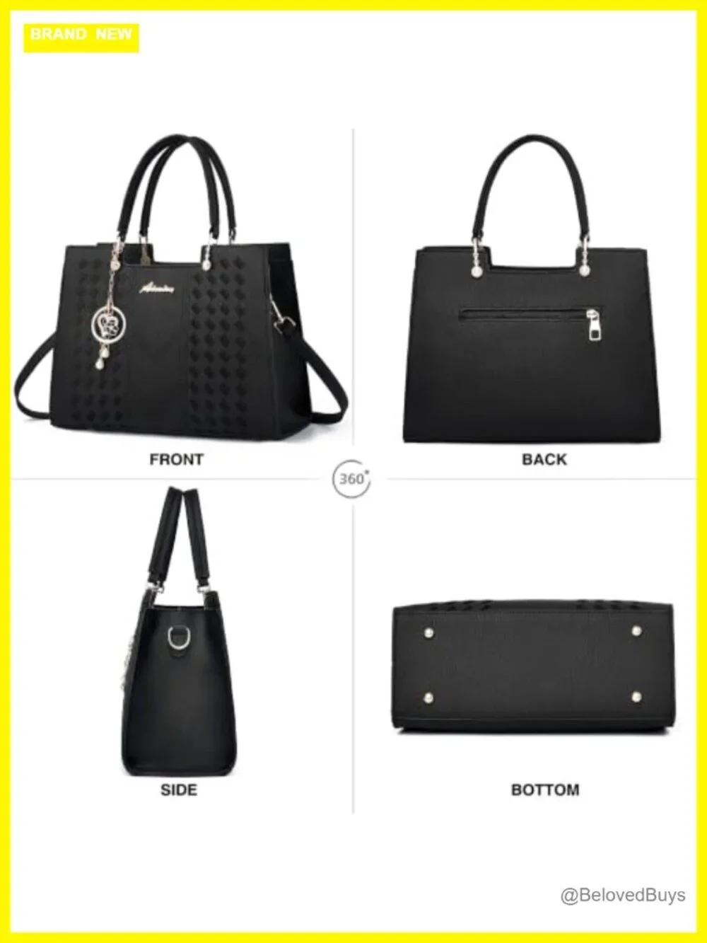 PU Leather Satchel Crossbody Tote Bag Top Handle Zipper Purse